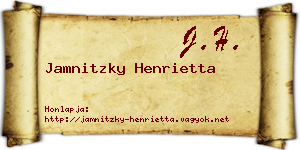 Jamnitzky Henrietta névjegykártya